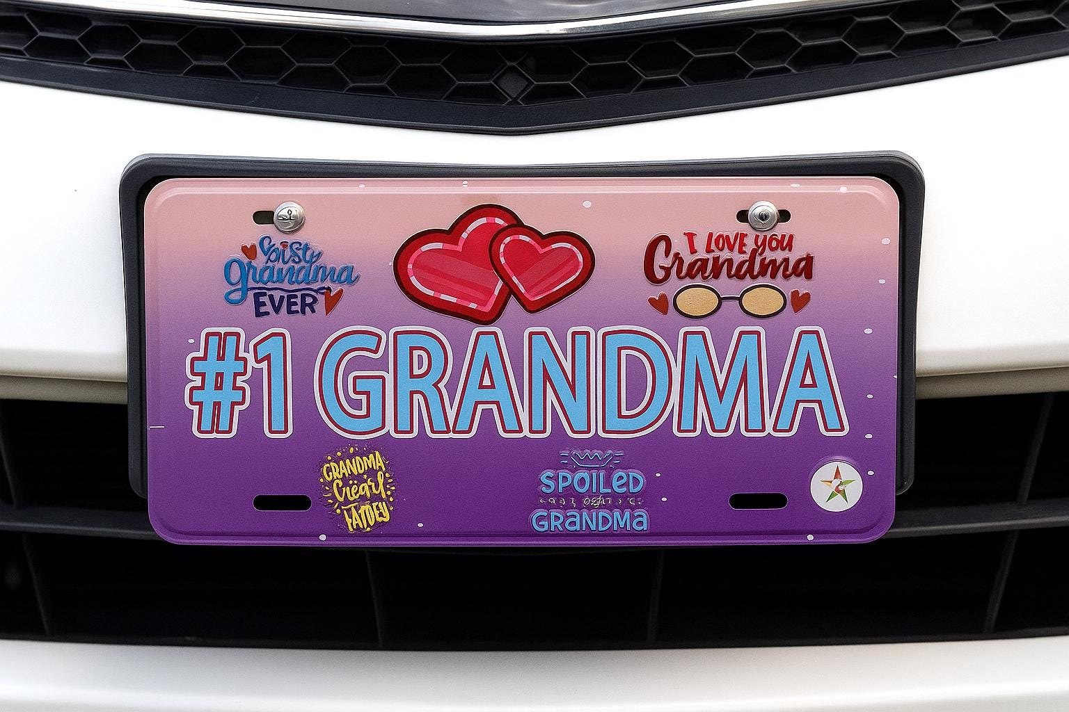 No # 1 Grandma Aluminum Embossed License Tag Size - 12"x6"