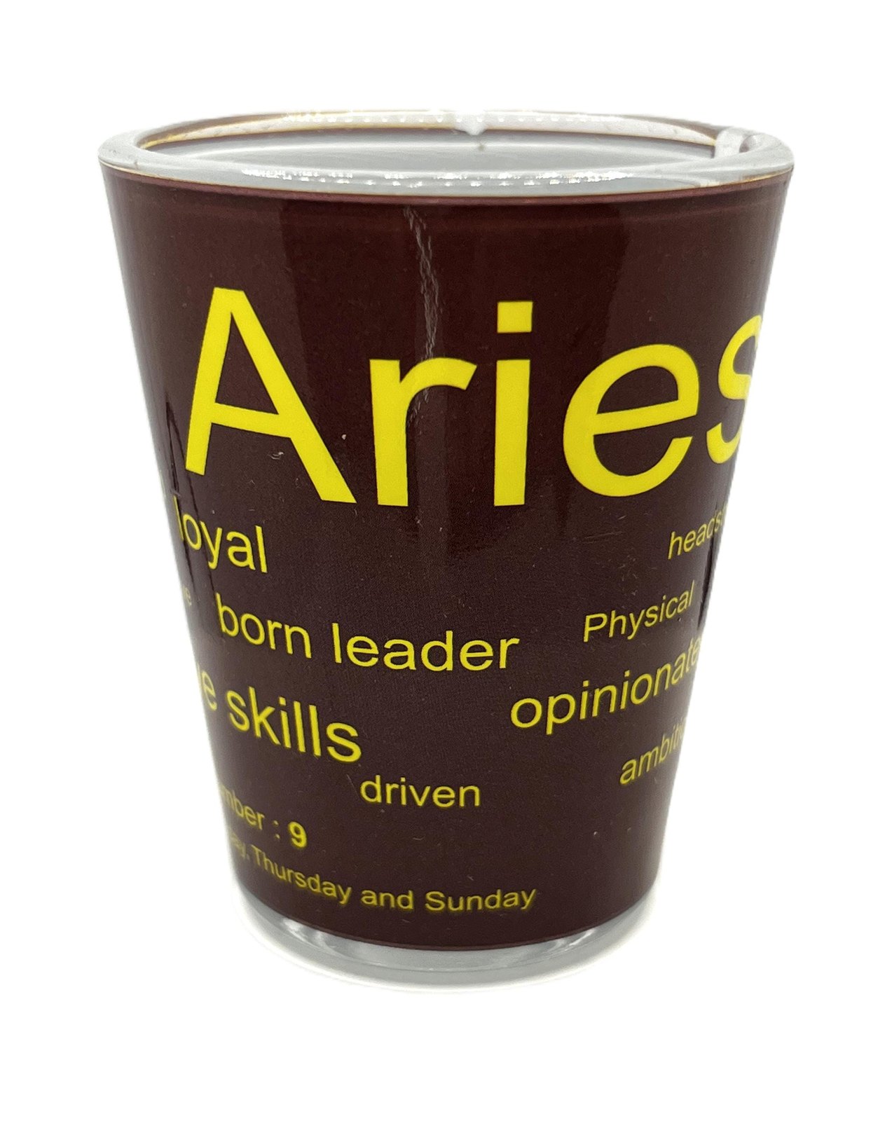 Aries Zodiac Sign full wrap around Souvenirs Shot Glass 2 Oz