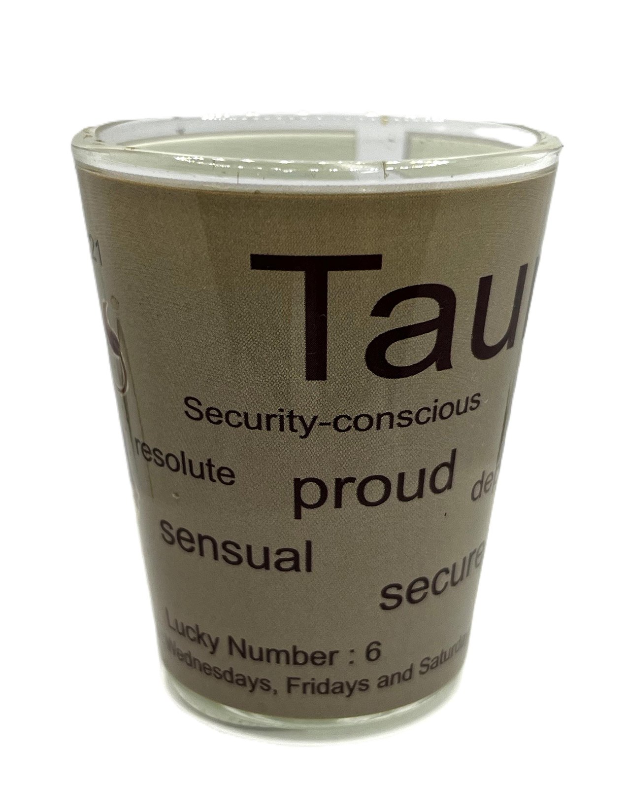 Taurus Zodiac Sign full wrap around Souvenirs Shot Glass 2 Oz