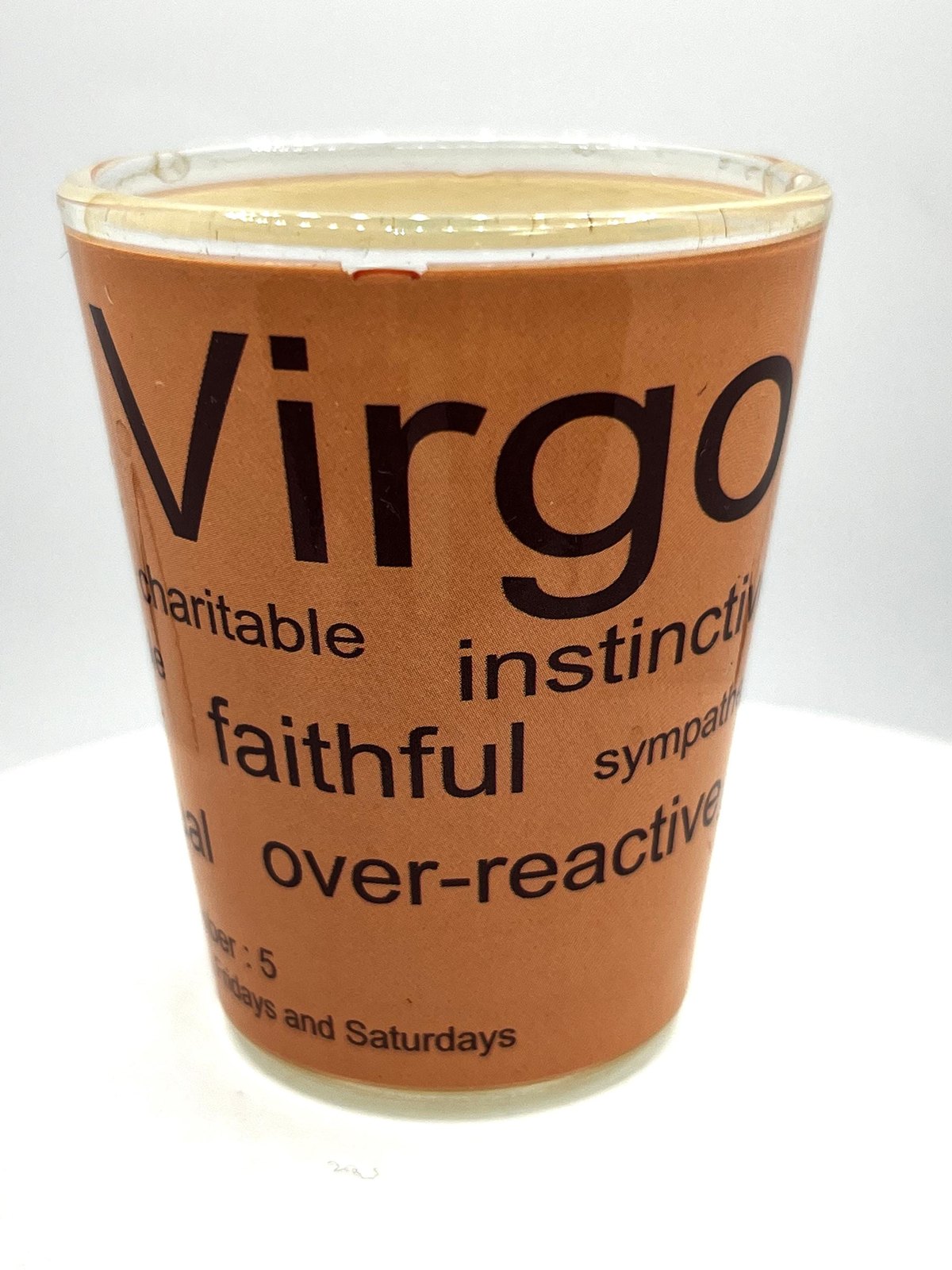 Virgo Zodiac Sign full wrap around Souvenirs Shot Glass 2 Oz