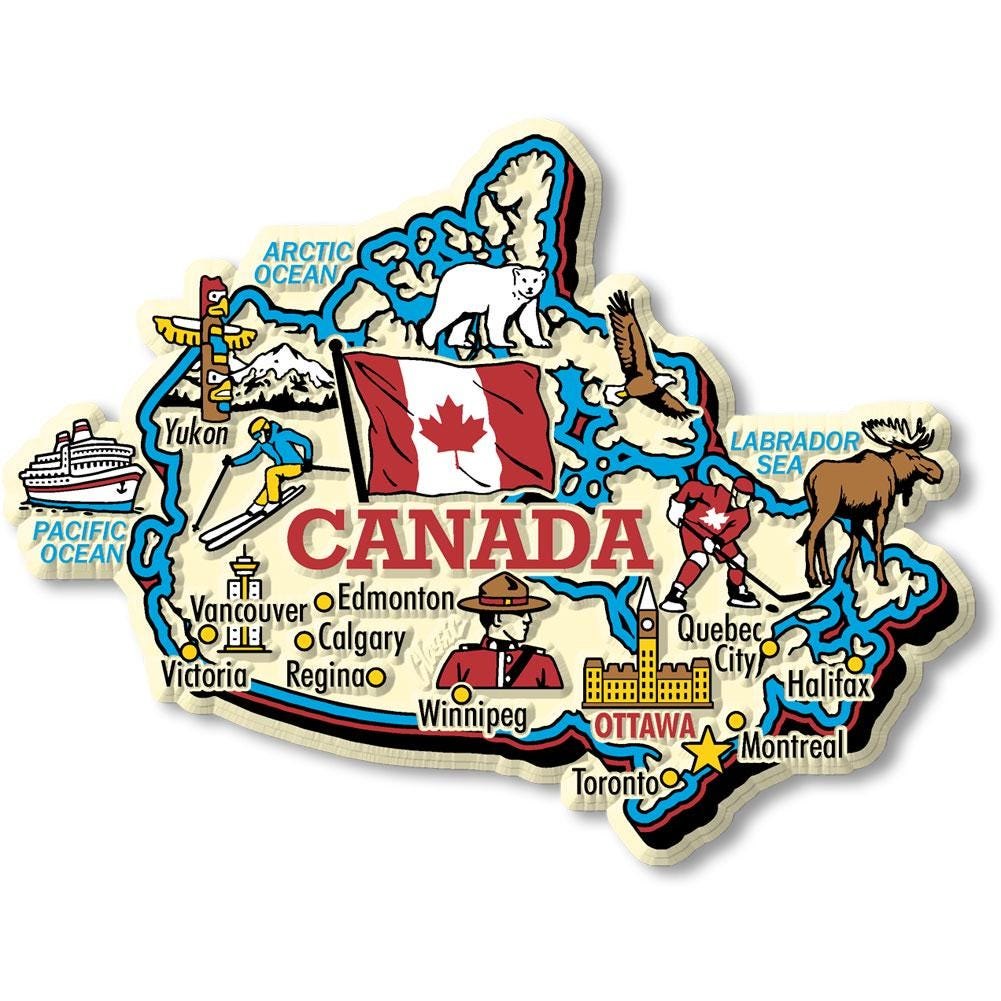 Canada Country Map Shape Jumbo Magnet, Collectible Souvenirs and Gifts Made in the USA