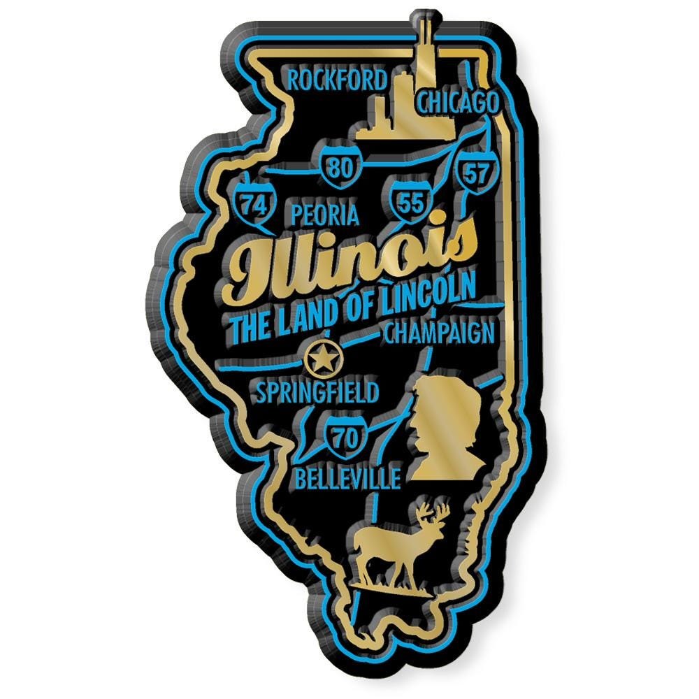 Illinois - IL Premium State Magnet Collectible Souvenir Made in the USA