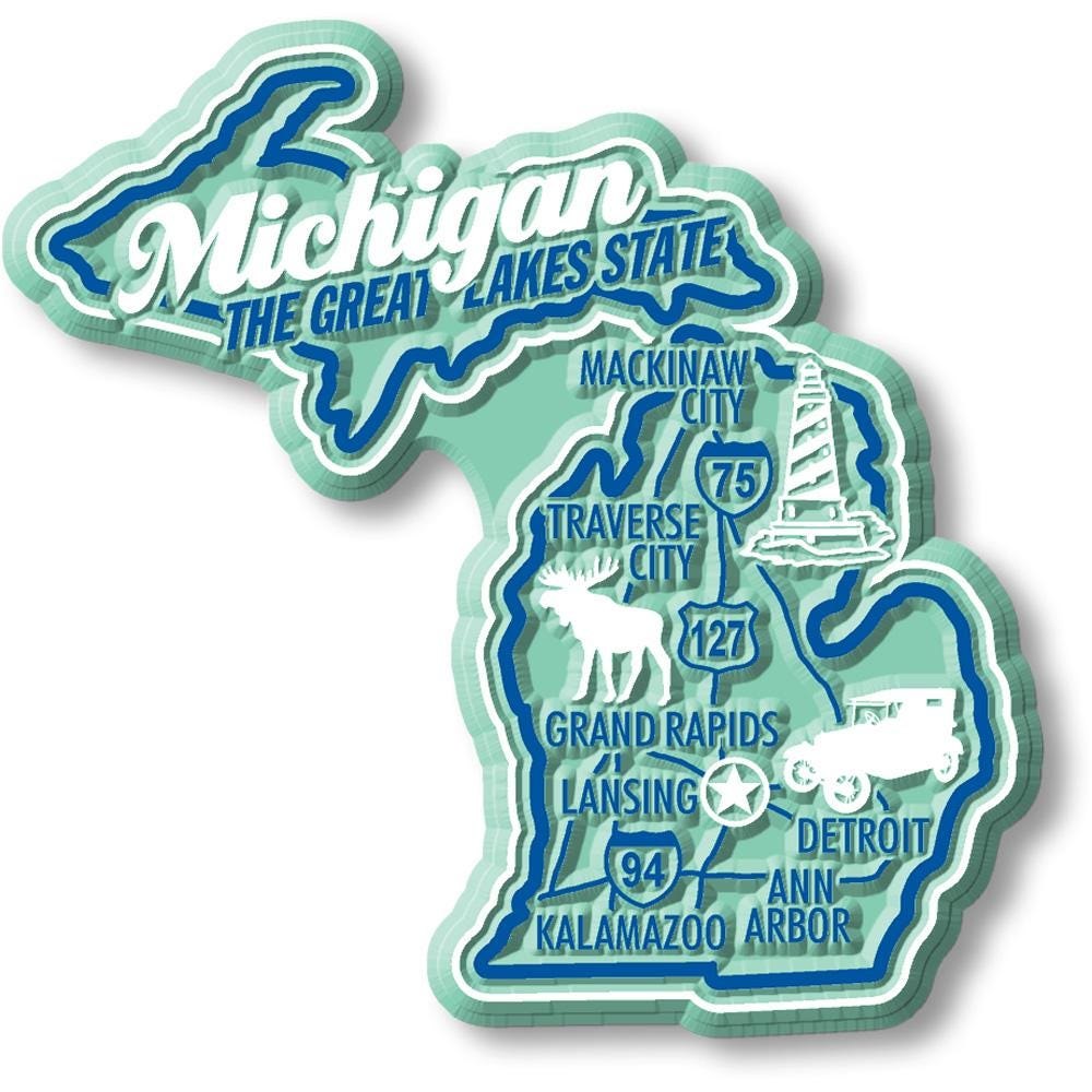 Michigan - MI Premium State Magnet Collectible Souvenir Made in the USA