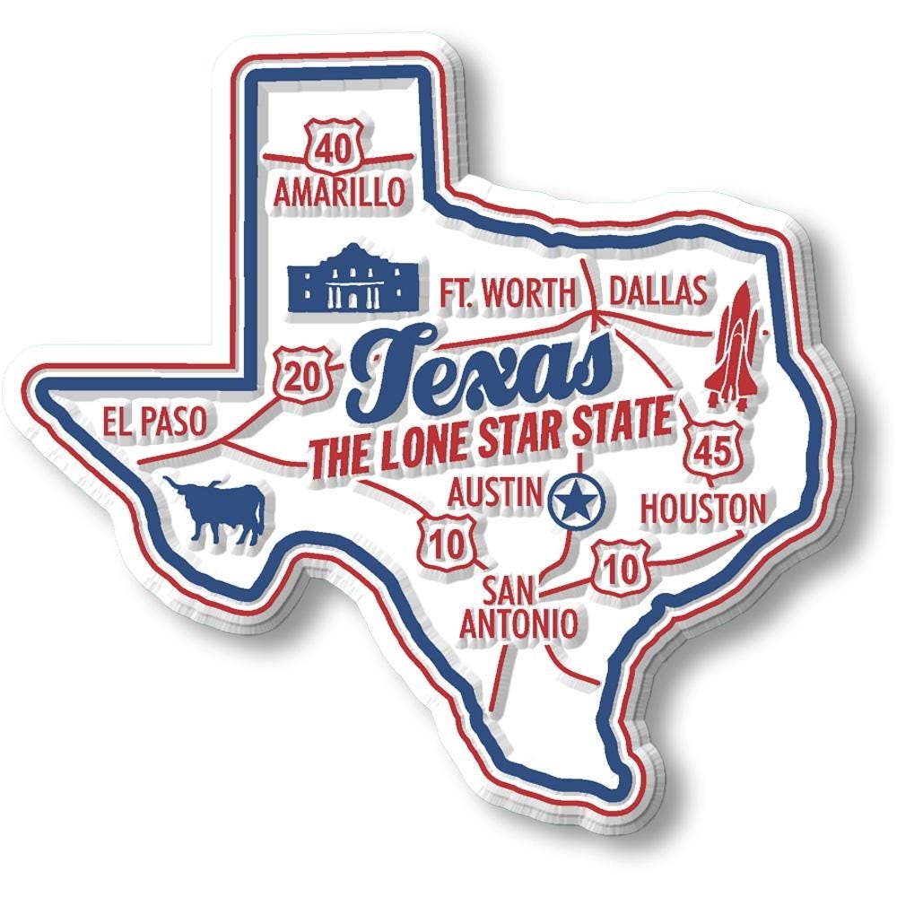 Texas - TX Premium State Magnet Collectible Souvenir Made in the USA