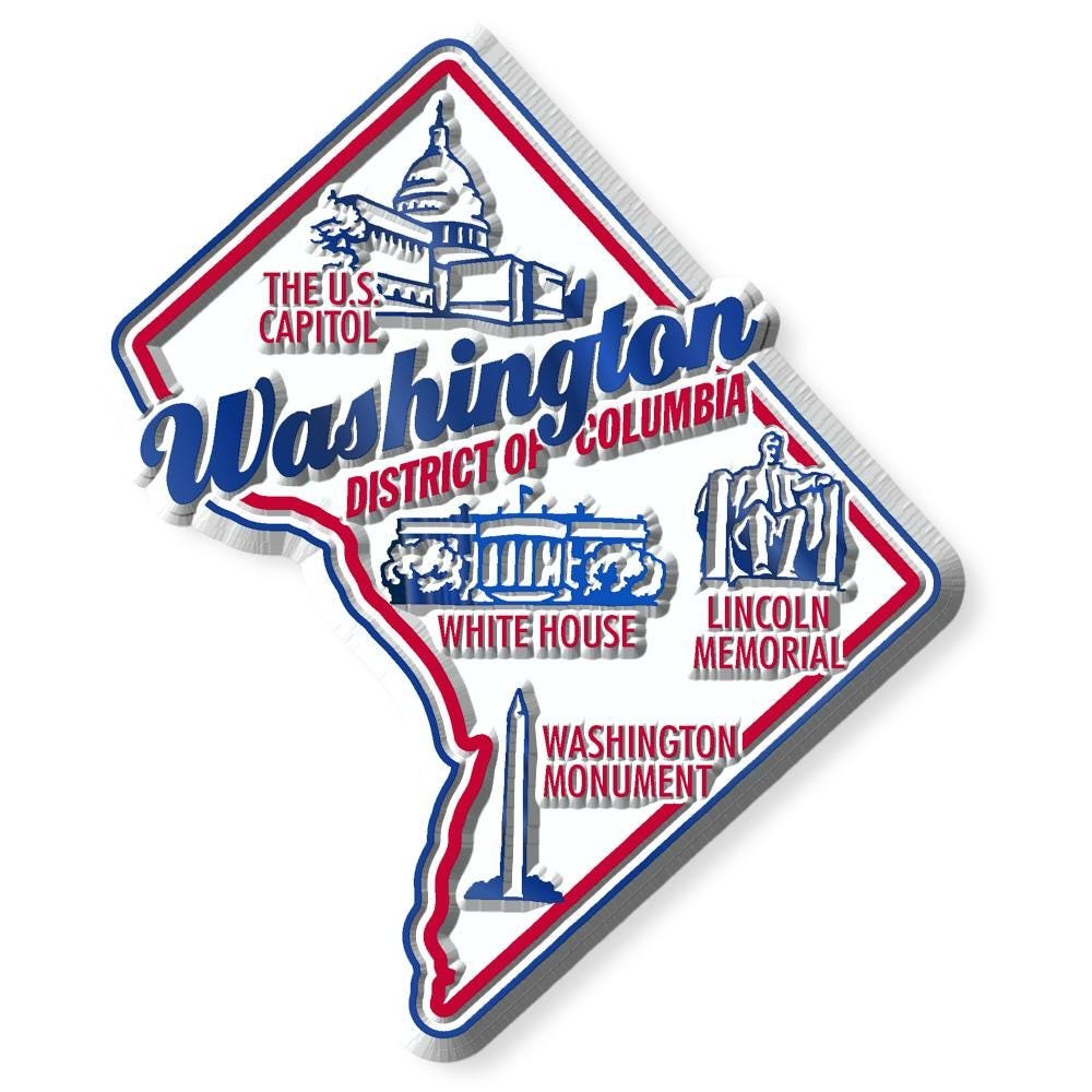 Washington D.C. Premium State Magnet Collectible Souvenir Made in the USA