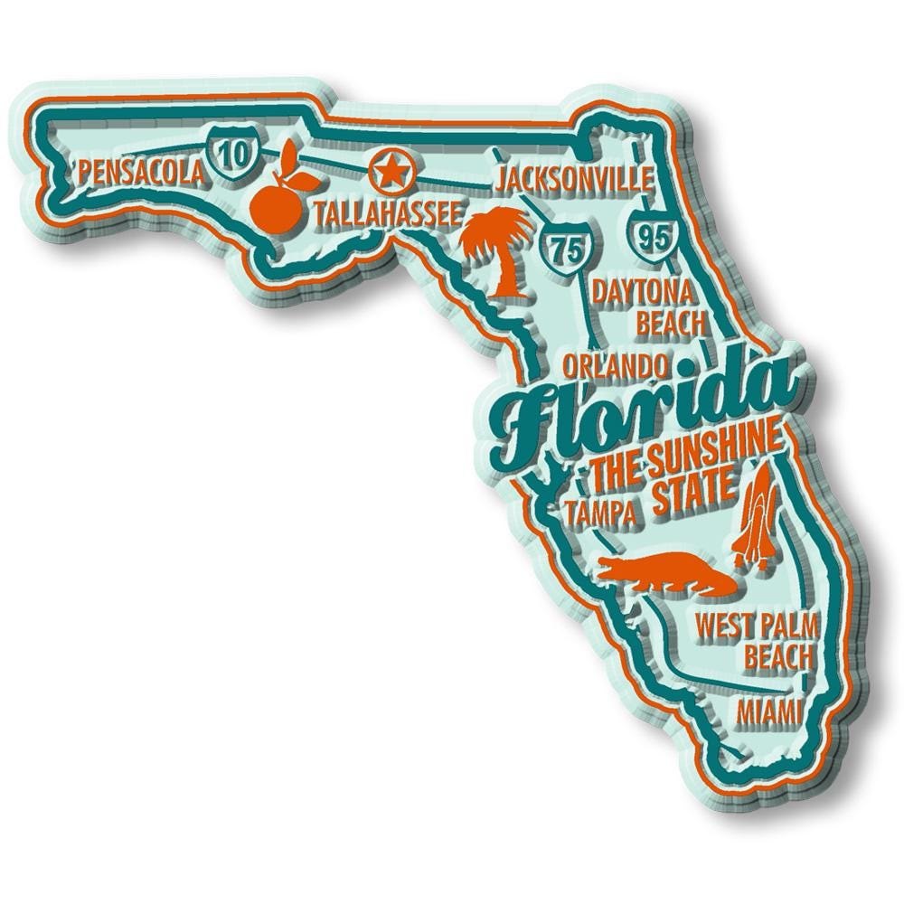 Florida -FL Premium State Magnet Collectible Souvenir Made in the USA