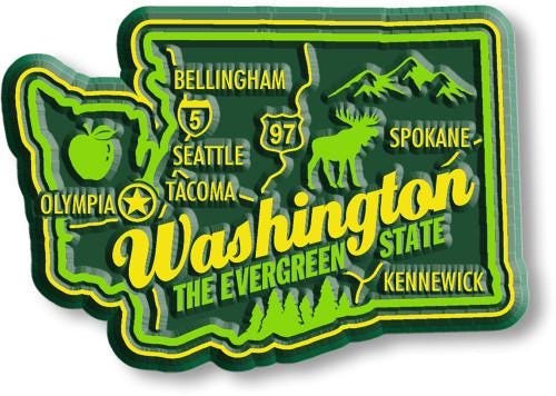 Washington - WA Premium State Magnet Collectible Souvenir Made in the USA