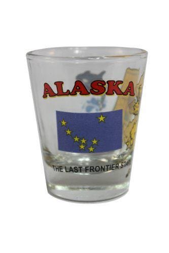 Alaska Shot Glass – “The Last Frontier” 2 oz | Bold, Map-Inspired Design