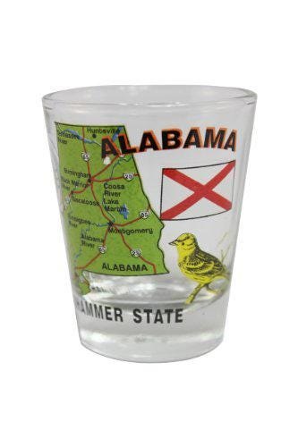 Alabama Shot Glass – “The Last Frontier” 2 oz | Bold, Map-Inspired Design