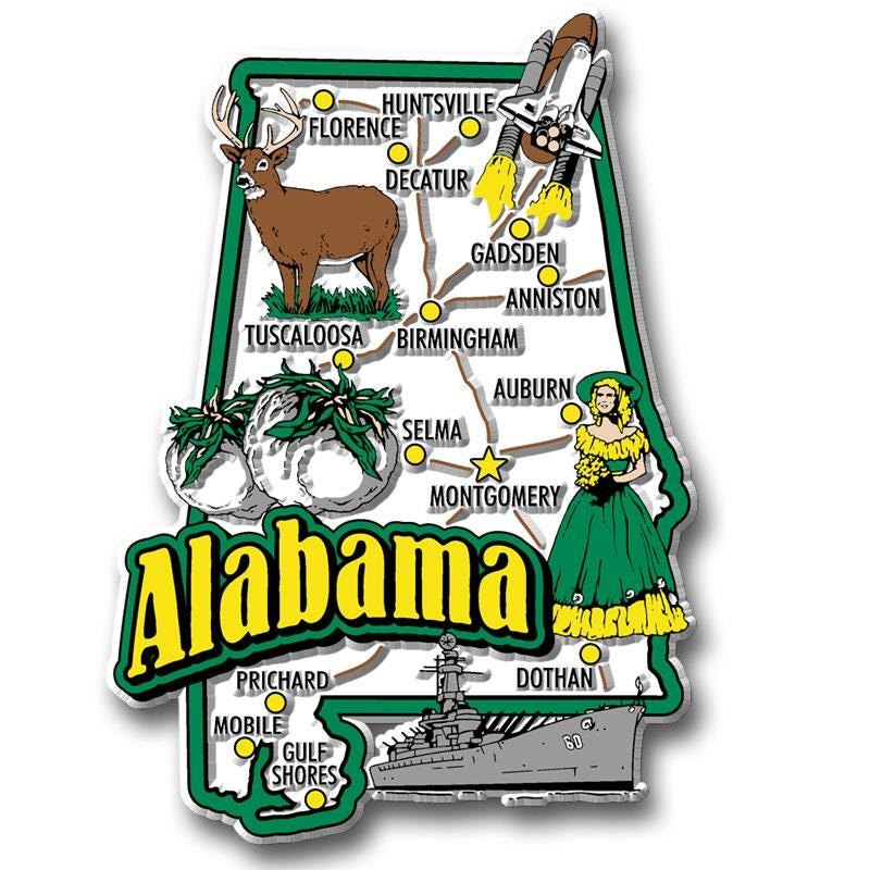 Alabama - AL Jumbo State Magnet – Collectible Souvenirs & Gifts Made in the USA