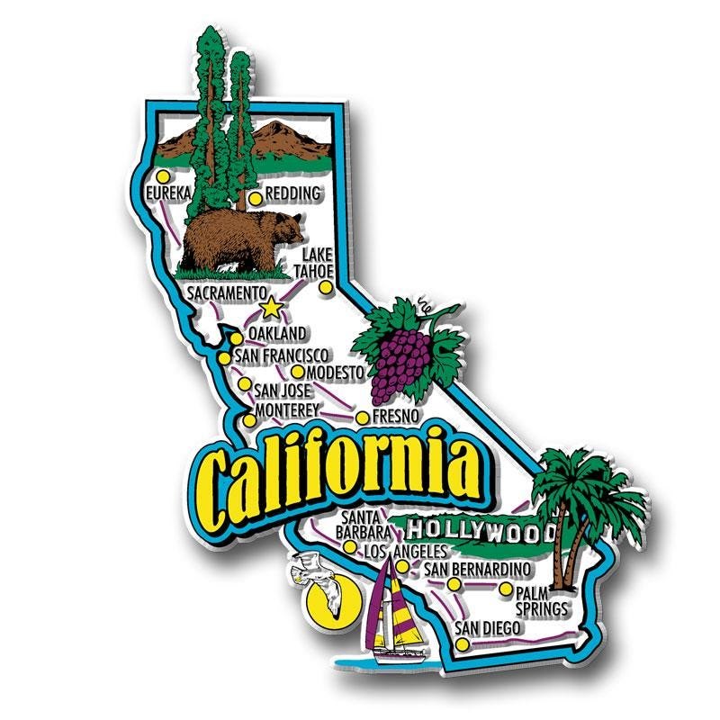 California - CA Jumbo State Magnet – Collectible Souvenirs & Gifts Made in the USA