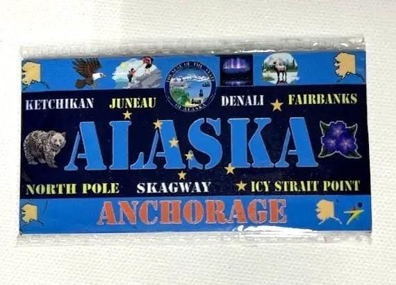 Alaska - AK State Rectangular Magnet Souvenir Made in the USA