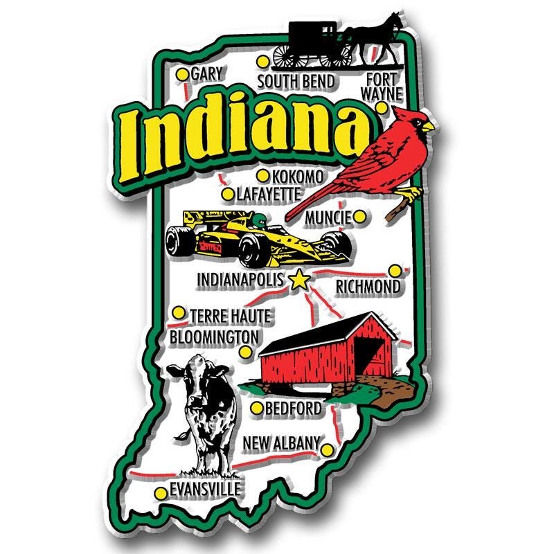 INDIANA - IN Jumbo State Magnet – Collectible Souvenirs & Gifts Made in the USA