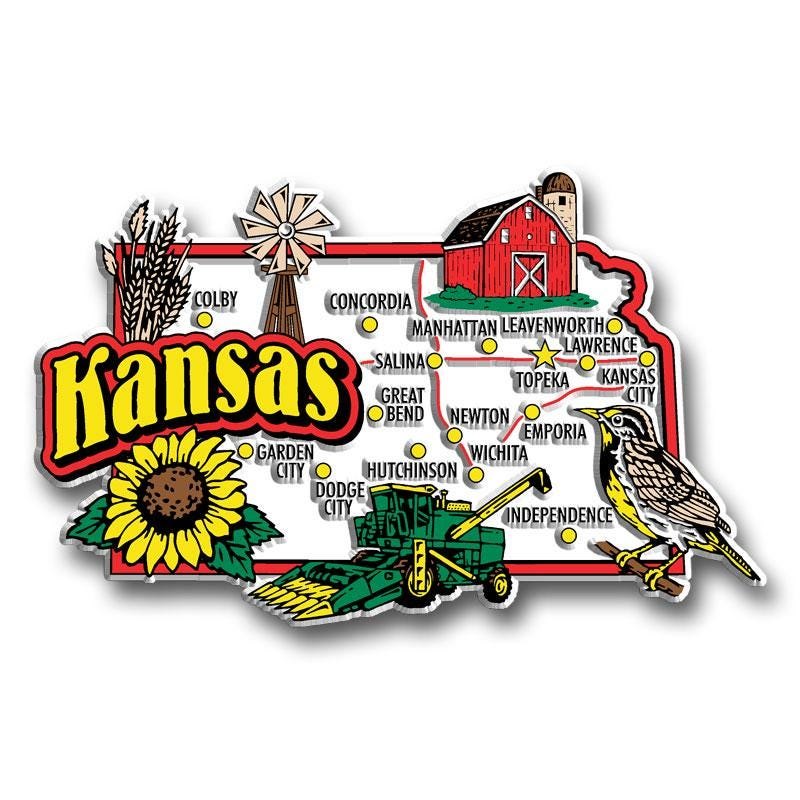 KANSAS - KS Jumbo State Magnet – Collectible Souvenirs & Gifts Made in the USA