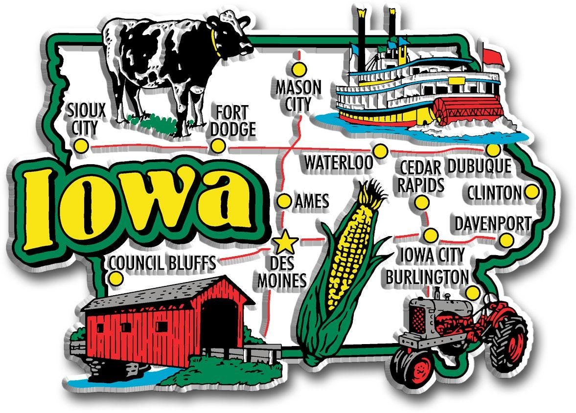 IOWA - IA Jumbo State Magnet – Collectible Souvenirs & Gifts Made in the USA