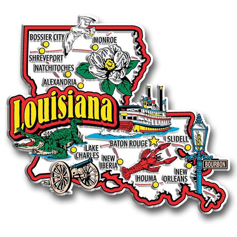 LOUISIANA - LA Jumbo State Magnet – Collectible Souvenirs & Gifts Made in the USA