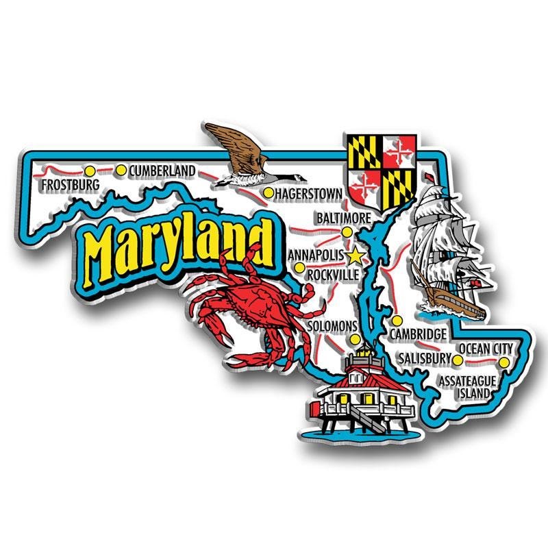 MARYLAND - MD Jumbo State Magnet – Collectible Souvenirs & Gifts Made in the USA