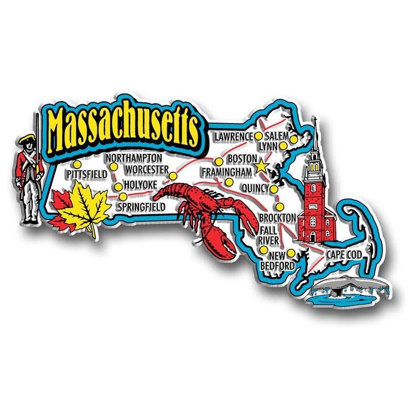 MASSACHUSETTS - MA Jumbo State Magnet – Collectible Souvenirs & Gifts Made in the USA