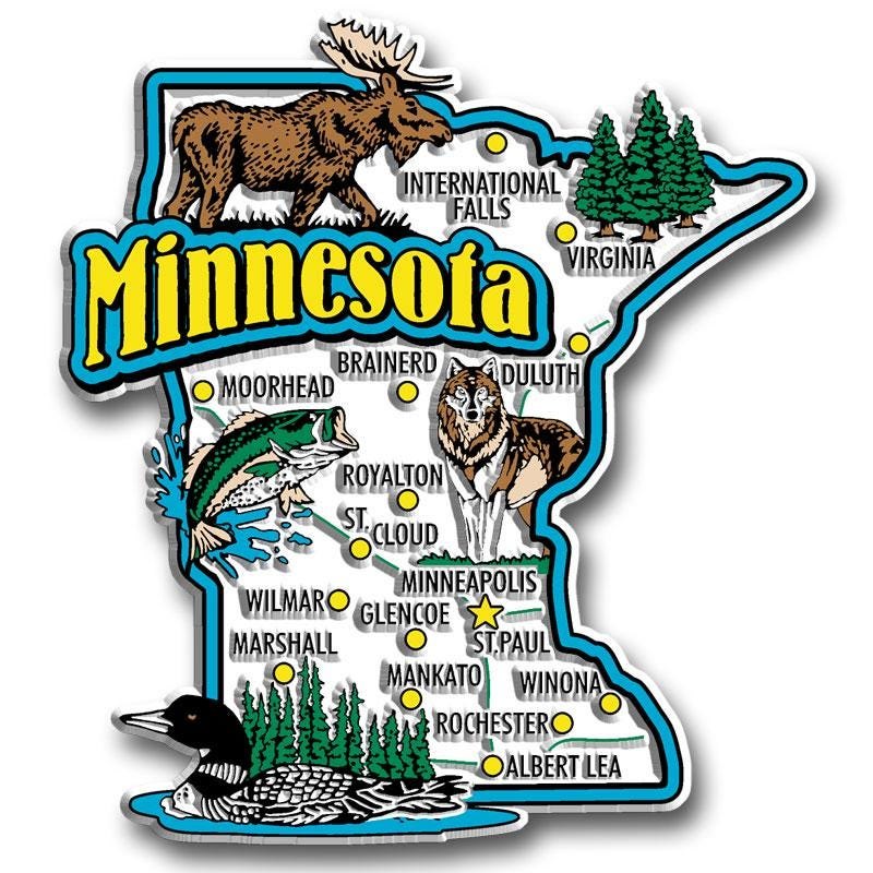 MINNESOTA - MN Jumbo State Magnet – Collectible Souvenirs & Gifts Made in the USA