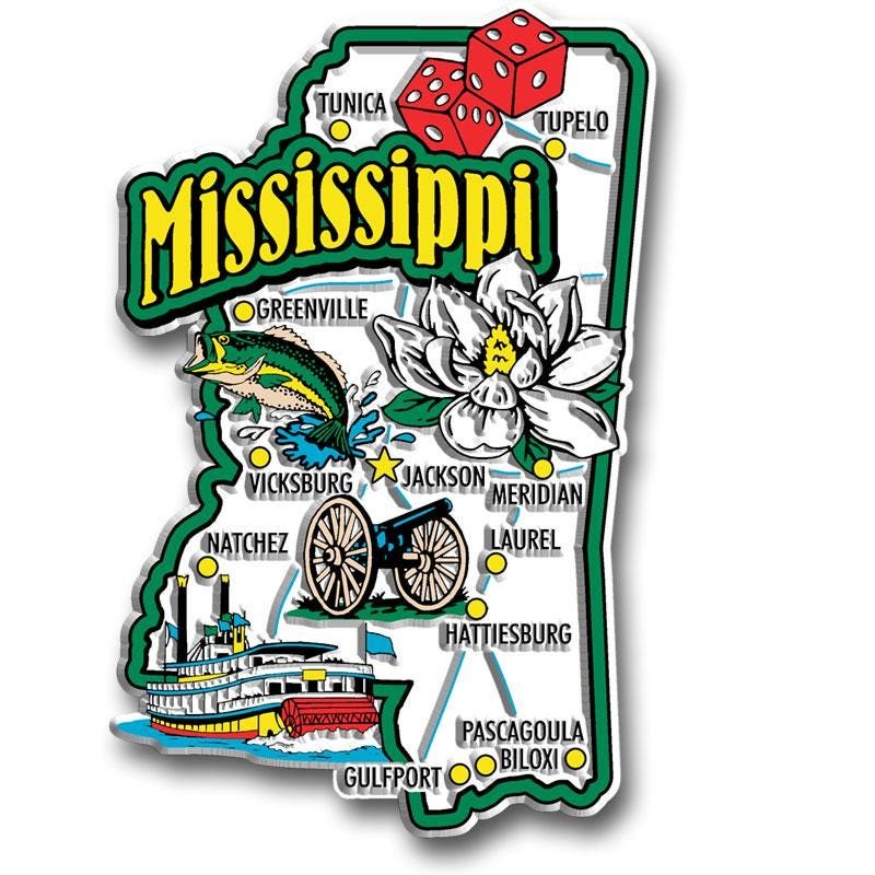 MISSISSIPPI - MS Jumbo State Magnet – Collectible Souvenirs & Gifts Made in the USA