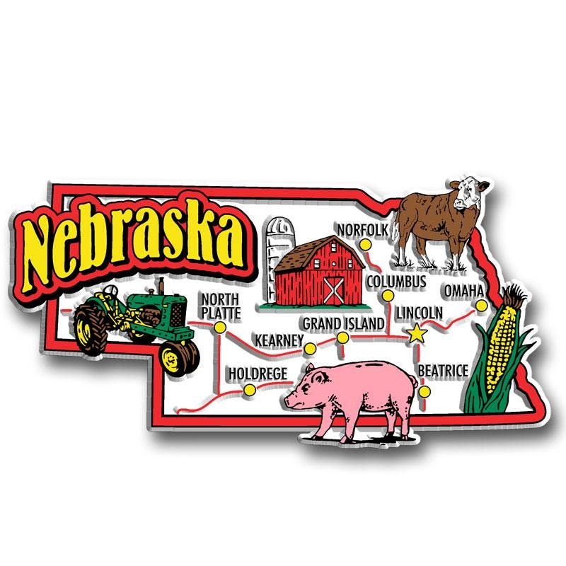 Nebraska - NE Jumbo State Magnet – Collectible Souvenirs & Gifts Made in the USA