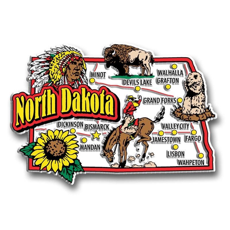 North Dakota - ND Jumbo State Magnet – Collectible Souvenirs & Gifts Made in the USA