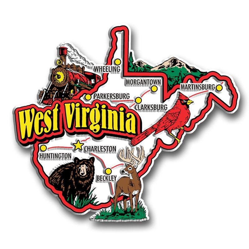 West Virginia - WA Jumbo State Magnet – Collectible Souvenirs & Gifts Made in the USA