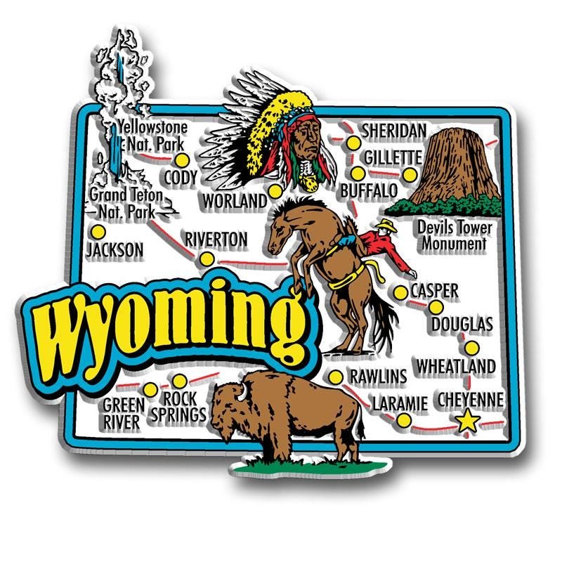 Wyoming - WY Jumbo State Magnet – Collectible Souvenirs & Gifts Made in the USA
