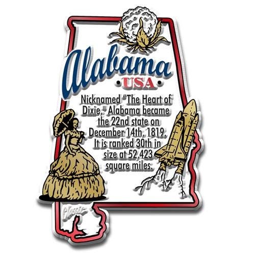 Alabama - AL Information State Magnet – Collectible Souvenirs & Gifts Made in the USA
