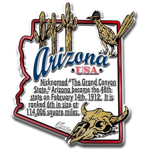 Arizona - AZ information State Magnet – Collectible Souvenirs & Gifts Made in the USA