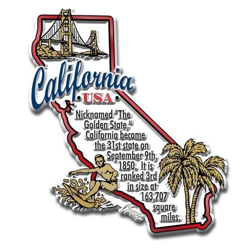 California - CA information State Magnet – Collectible Souvenirs & Gifts Made in the USA
