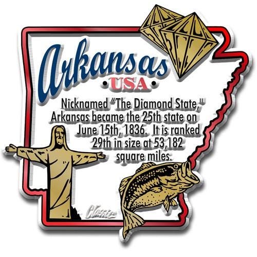 Arkansas - AR information State Magnet – Collectible Souvenirs & Gifts Made in the USA