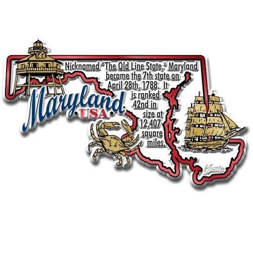 Maryland - MD information State Magnet – Collectible Souvenirs & Gifts Made in the USA