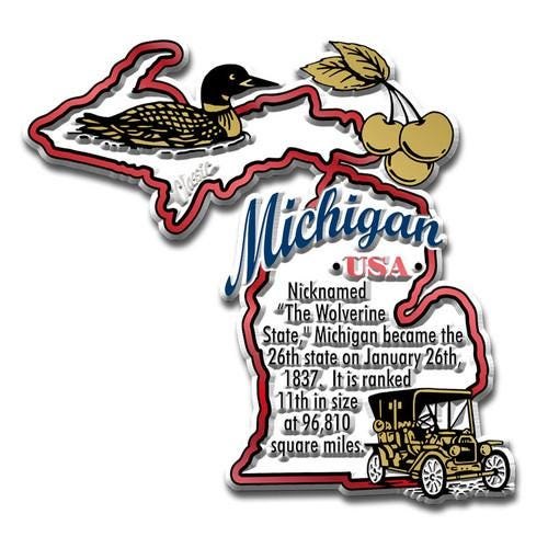 Michigan – MI Information State Magnet Collectible Souvenirs & Gifts Made in the USA