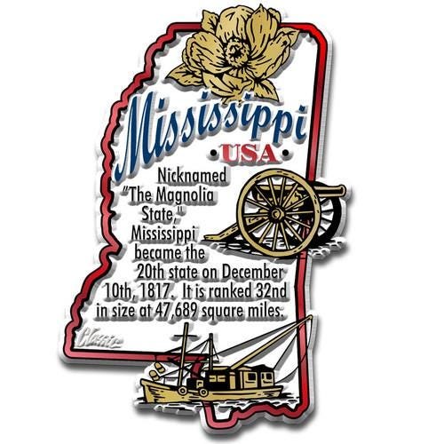 Mississippi – MS Information State Magnet Collectible Souvenirs & Gifts Made in the USA