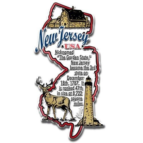 New Jersey - NJ Information State Magnet Collectible Souvenirs & Gifts Made in the USA
