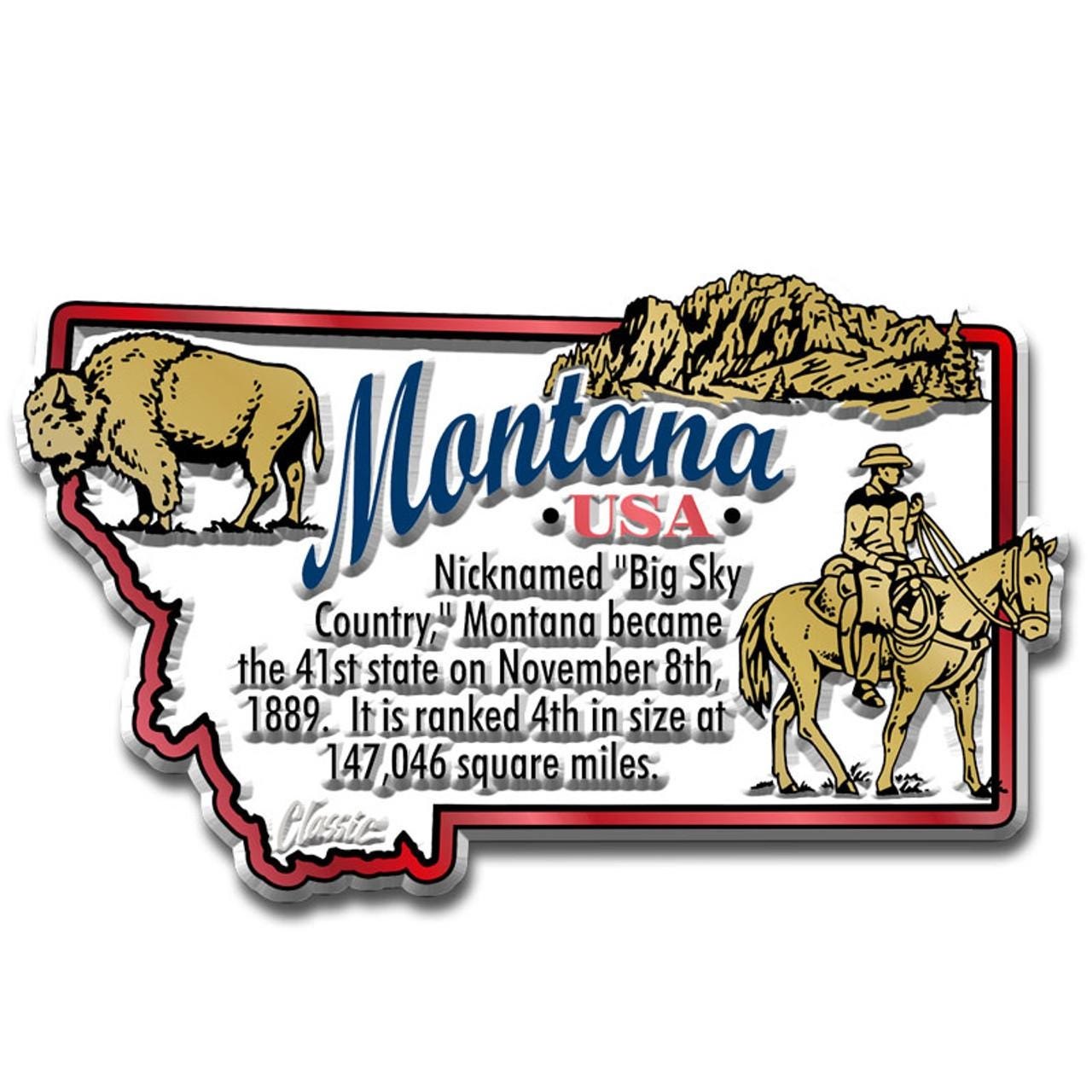 Montana – MT Information State Magnet Collectible Souvenirs & Gifts Made in the USA