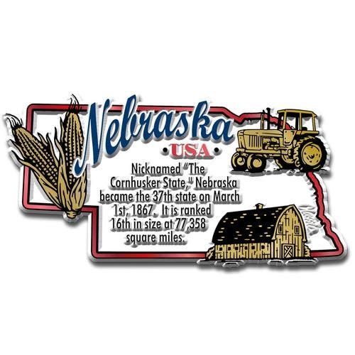 Nebraska - NE Information State Magnet Collectible Souvenirs & Gifts Made in the USA