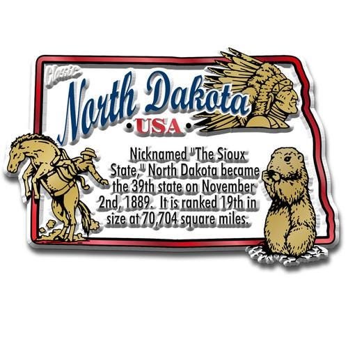 North Dakota - ND Information State Magnet Collectible Souvenirs & Gifts Made in the USA