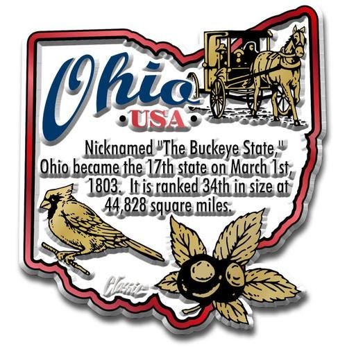 Ohio - OH Information State Magnet Collectible Souvenirs & Gifts Made in the USA