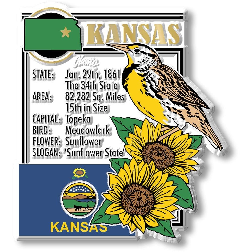 KANSAS - KS Montage State Magnet – Collectible Souvenirs & Gifts Made in the USA