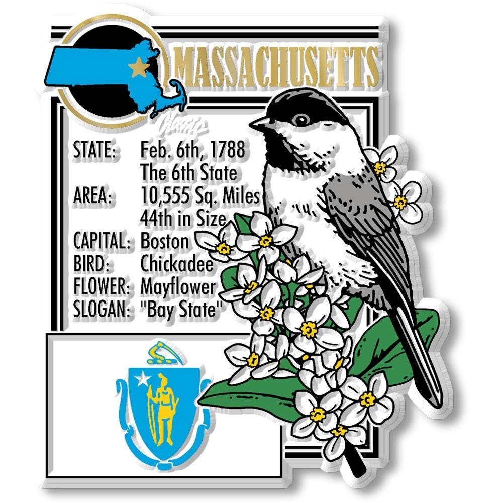 MASSACHUSETTS - MA Montage State Magnet – Collectible Souvenirs & Gifts Made in the USA