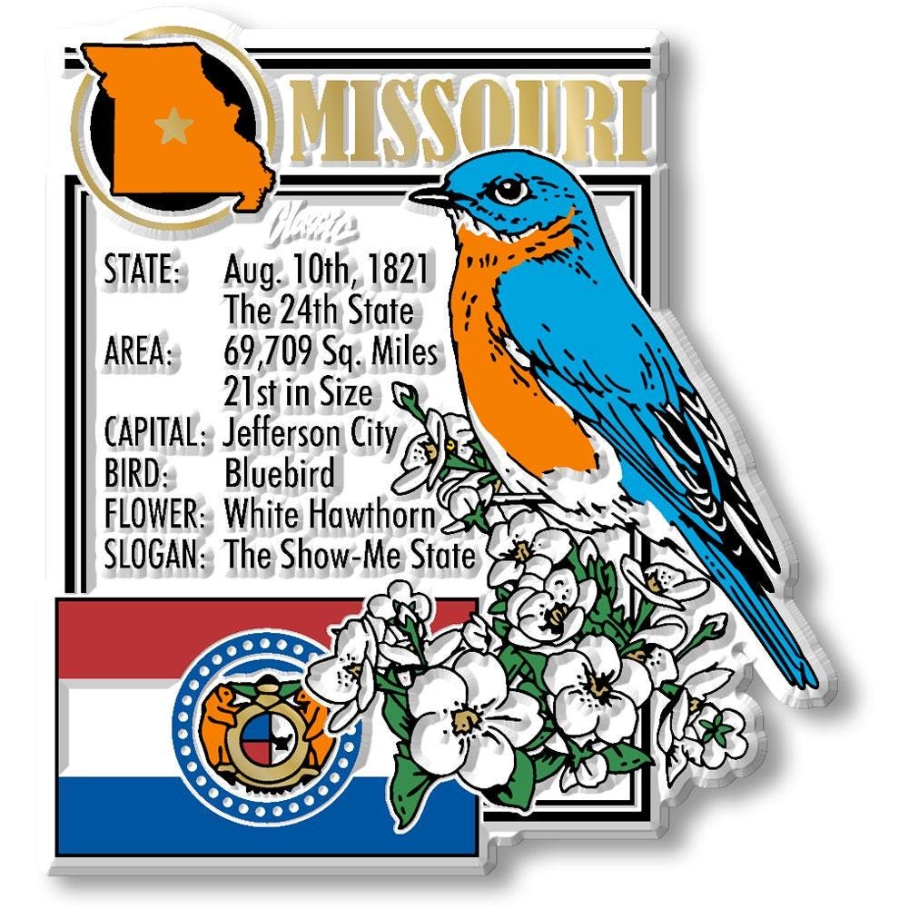 MISSOURI - MO Montage State Magnet – Collectible Souvenirs & Gifts Made in the USA
