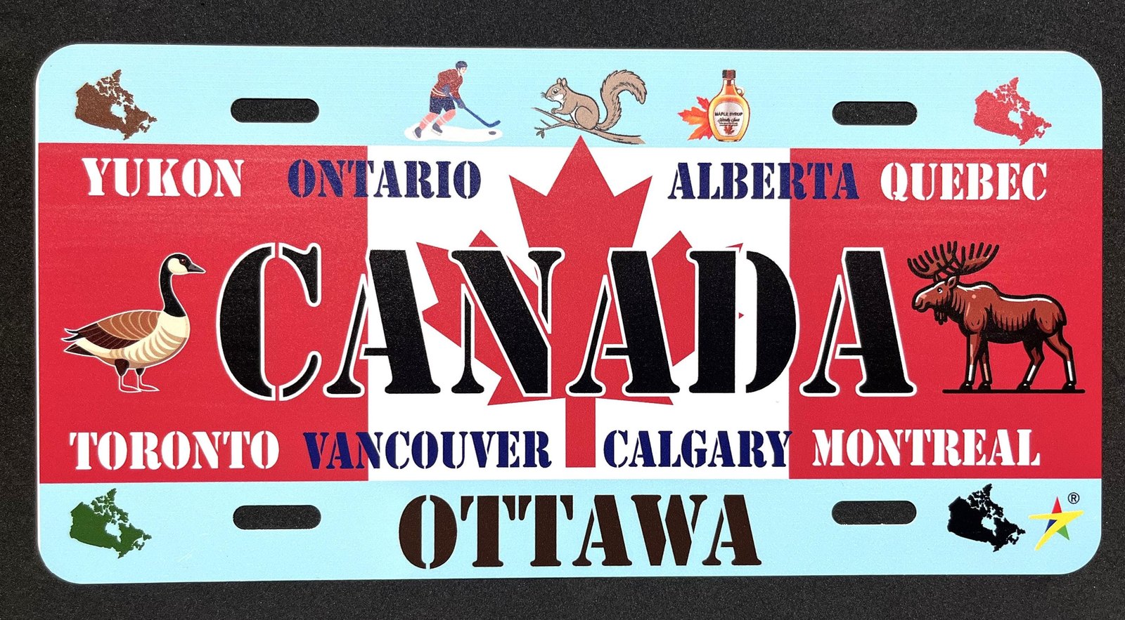CANADA Country Aluminum License Tag Size - 12"x6"