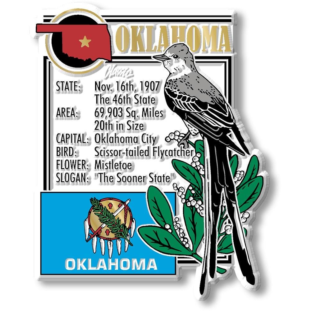 Oklahoma - OK Montage State Magnet – Collectible Souvenirs & Gifts Made in the USA
