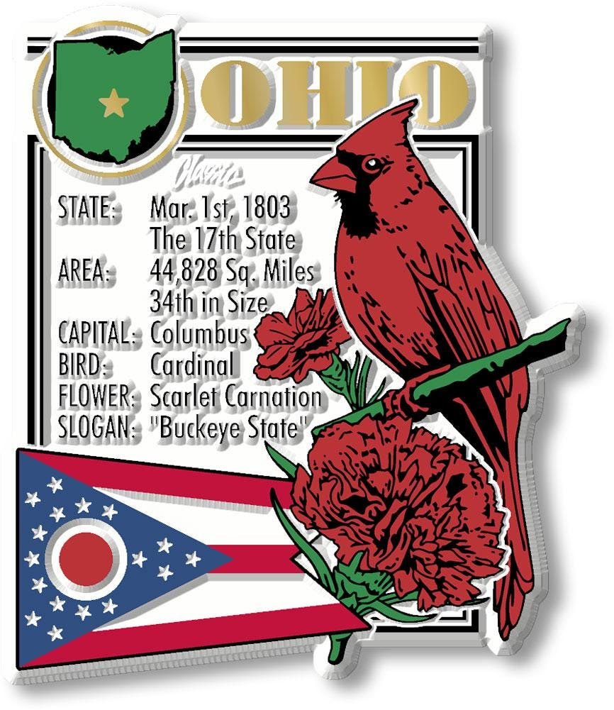 Ohio - OH Montage State Magnet – Collectible Souvenirs & Gifts Made in the USA