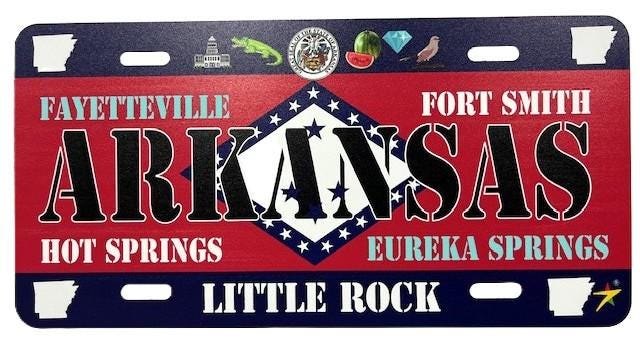 Arkansas - AR State Aluminum License Plate Tag Size - 12"x6" Made in USA