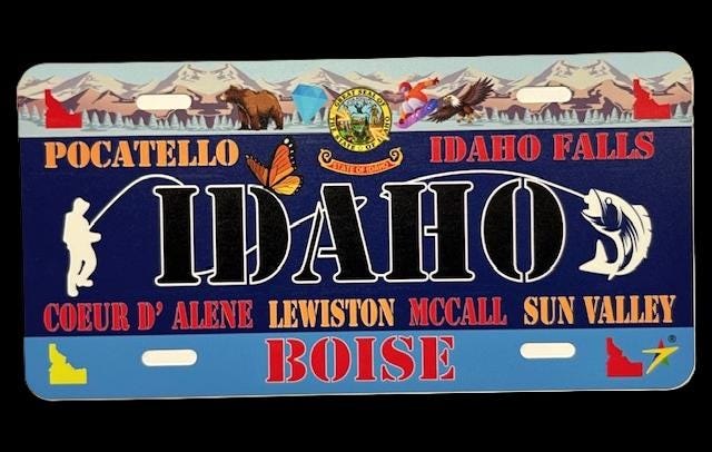 Idaho - ID State Aluminum License Plate Tag Size - 12"x6" Made in USA