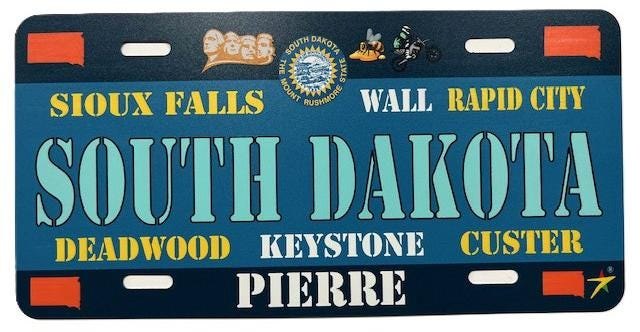 South Dakota - SD State Aluminum License Plate Tag Size - 12"x6" Made in USA