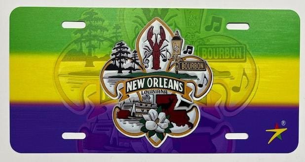 New Orleans Louisiana City Aluminum License Plate Tag Size - 12"x6"